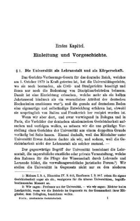 Erstes Kapitel. Einleitung und Vorgeschichte.