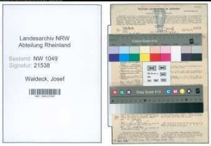 Entnazifizierung Josef Waldeck , geb. 06.10.1900 (Kaufmann)