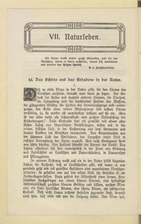 VII. Naturleben