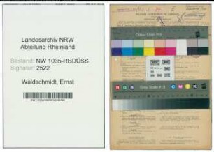 Entnazifizierung Ernst Waldschmidt , geb. 04.08.1890 (Verlademeister)