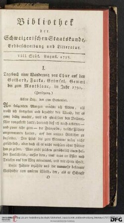 VIII. Stuek (August 1797)