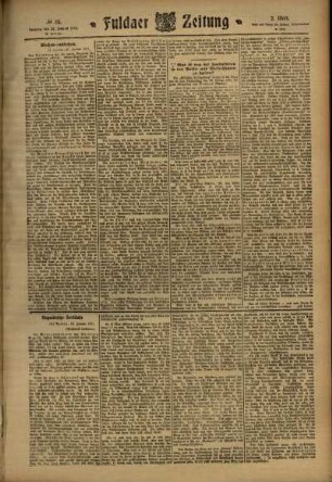 Zweite Ausgabe vom Samstag, den 28. Januar 1911.