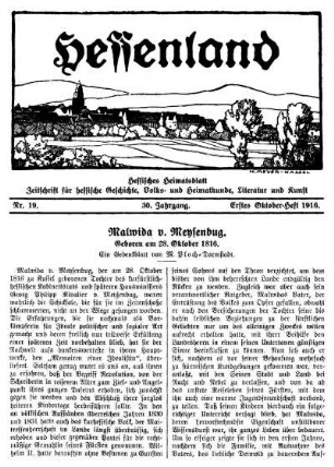 Nr. 19, Erstes Oktober-Heft 1916