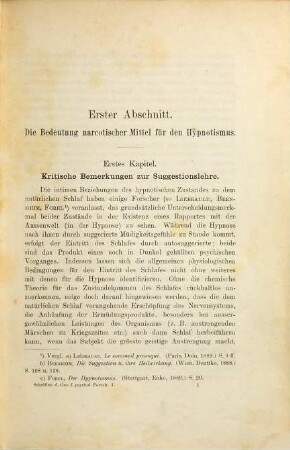 Die Bedeutung narcotischer Mittel für den Hypnotismus mit besonderer Berücksichtigung des indischen Hanfes