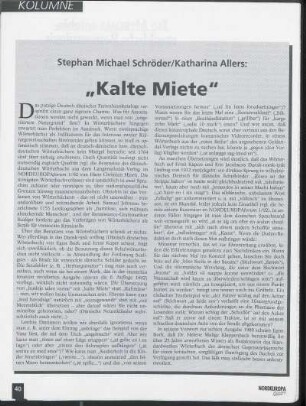 "Kalte Miete"