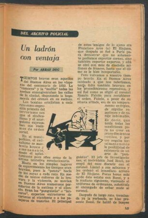 Un ladrón con ventaja : Del archivo policial