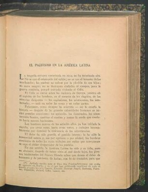 El pacifismo en la América Latina