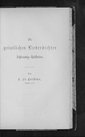 Die geistlichen Liederdichter Schleswig-Holsteins