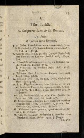 13-93, A) Scriptores Iuris civilis Romani.