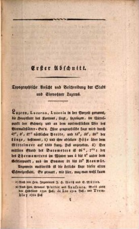 Die Stadt Luzern und ihre Umgebungen : in topographischer, geschichtlicher und statistischer Hinsicht