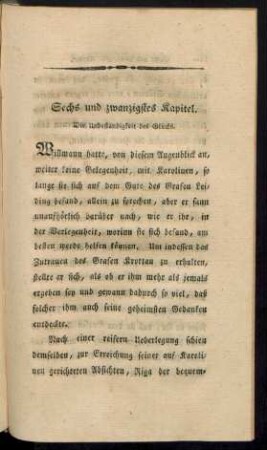 Sechs und zwanzigstes Kapitel. Die Unbeständigkeit des Glücks.