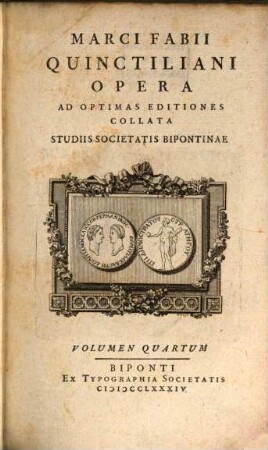 Marci Fabii Quinctiliani Opera : Ad Optimas Editiones Collata. 4