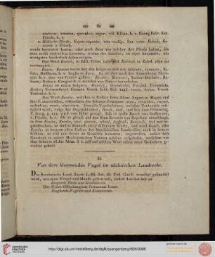 II. Vom klimmenden Vogel, ebendaselbst