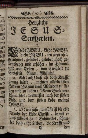 Hertzliche Jesus-Seuffzerlein.