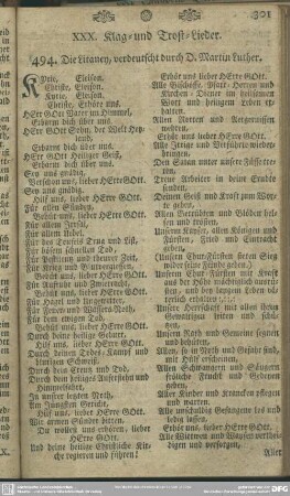 XXX. Klag-und Tost-Lieder