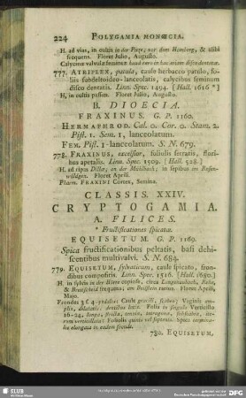 Classis XXIV. Cryptogamia