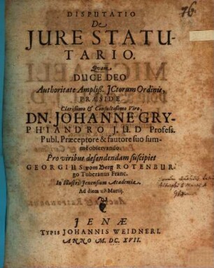 Disputatio de iure statutario