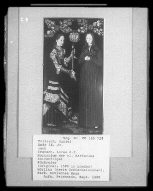 Martyrium der Heiligen Katharina (Seitenflügel, Rückseite)