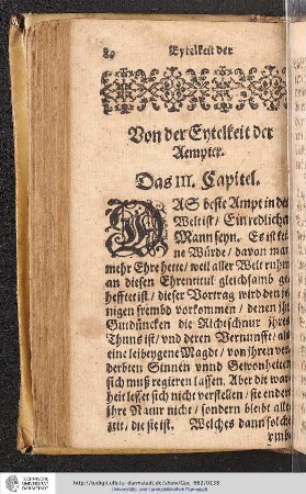 Von der Eytelkeit der Aempter. Das III. Capitel