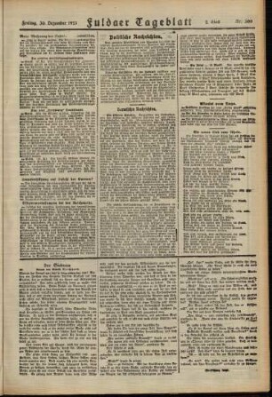 Zweite Ausgabe vom Freitag, den 30. Dezember 1921.