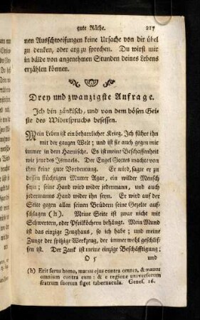 217-225, Drey und zwanzigste Anfrage