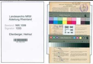 Entnazifizierung Helmut Ellenberger , geb. 04.06.1918 (Verwaltungsanwaerter)