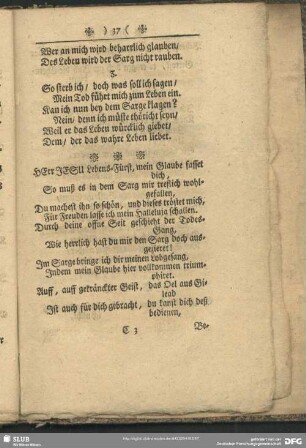 HErr Jesu Lebens-Fürst, mein Glaube fasset dich, ...