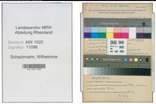 Entnazifizierung Wilhelmine Schackmann , geb. 01.01.1921 (Krankenschwester)
