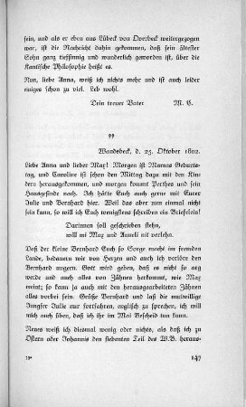 99 Wandsbeck, d. 25. Oktober 1802.