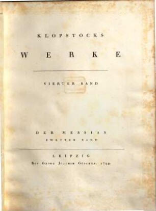 Klopstocks Werke, 4. Der Messias ; 2