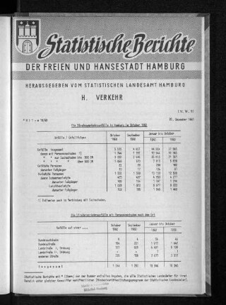 Die Straßenverkehrsunfälle in Hamburg im Oktober 1960 : Lfd. Nr. 82