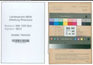 Entnazifizierung Heinrich Joester , geb. 16.05.1900 (Baugewerkmeister)