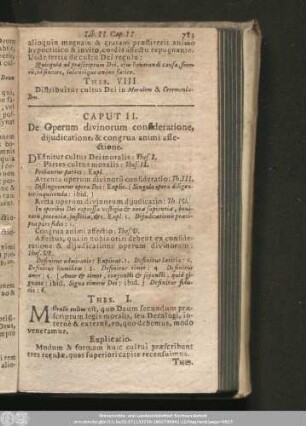 Caput II. De Operum divinorum consideratione, diiudicatione, & congrua animi affectione.