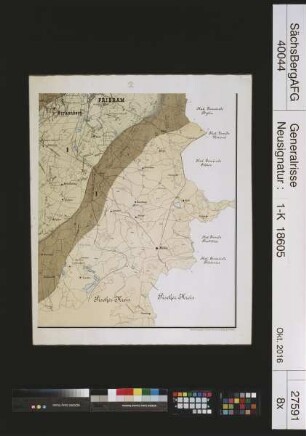 Montan-Geologische Karte des Bergbauterrains Pribram - Birkenberg