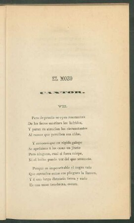 VII. - El mozo cantor.