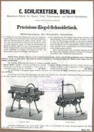 Ziegel-Schneidetisch