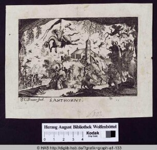 S. Antonius umgeben von Dämonen.