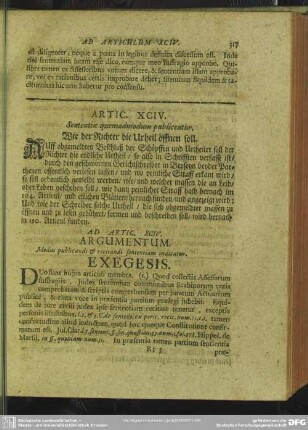 Artic. XCIV. Sententiae quemadmodum publicentur. Wie der Richter die Urtheil öffnen soll