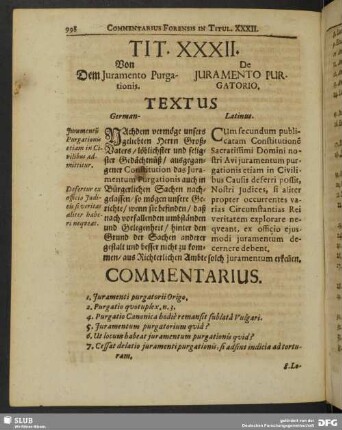Tit. XXXII. Von Dem Juramento Purgationis