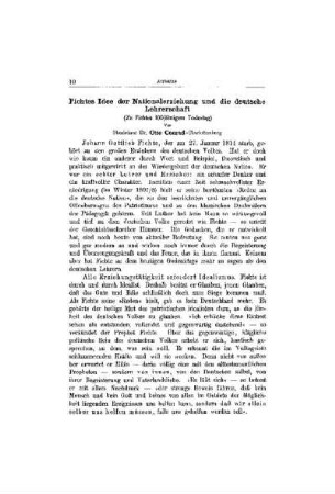 Fichtes Idee der Nationalerziehung und die deutsche Lehrerschaft : (zu Fichtes 100jährigem Todestag)