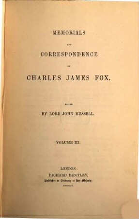 Memorials and correspondence of Charles James Fox, 3