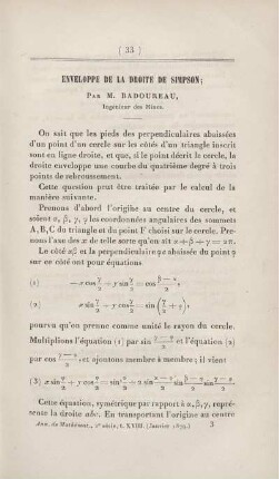 Enveloppe de la droite de Simpson.
