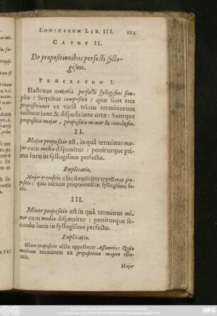 Caput II. De propositionibus perfecti syllogismi.