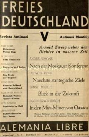 Zeitschrift der antifaschistischen Emigration. 3. Jahrgang, 1943/44