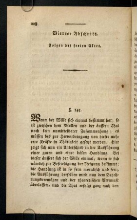 228-234, IV. Abschnitt: Folgen des freien Aktes. §145-148