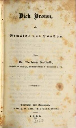 Dick Brown, ein Gemälde aus London