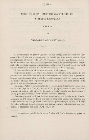 Sulle funzioni doppiamente periodiche a spazio lacunare.