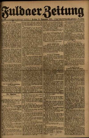 Ausgabe vom Freitag, den 21. November 1919.