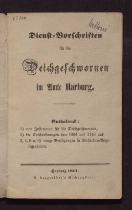 Dienst-Vorschriften für die Deichgeschwornen im Amte Harburg