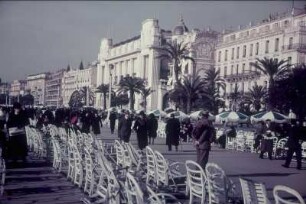 Reisefotos Frankreich. Nizza, Promenade des Anglais. Ansicht mit Le Palais de la Méditerranée (Hotel und Casino)